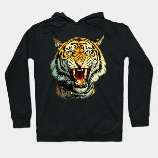 Colorful Tiger Cartoon Vintage Bengals Tiger Drawing Comics Fearless Tiger Hoodie